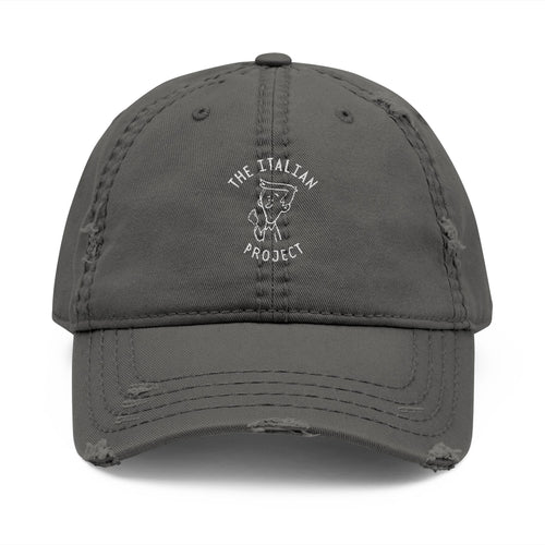 Distressed Embroidered Dad Hat — The Italian Project Logo